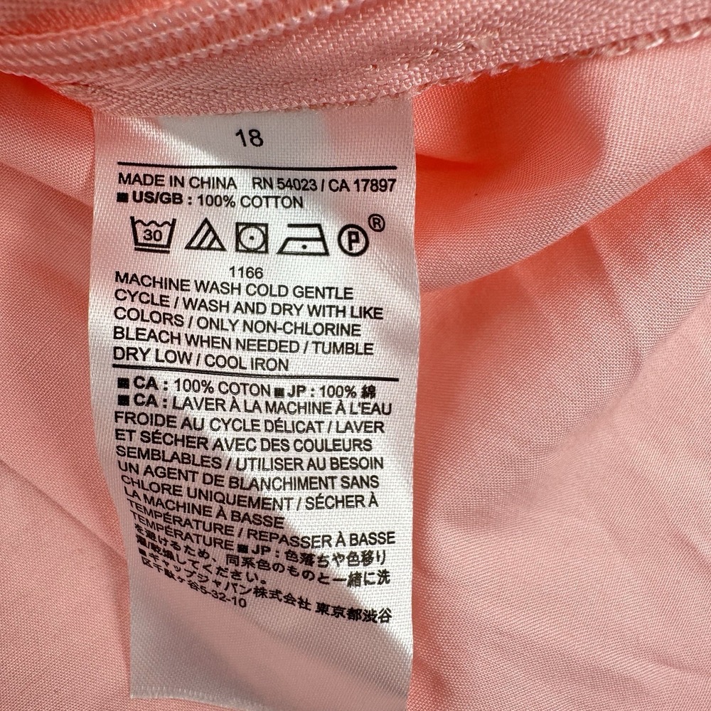 Banana Republic Pink Cotton Poplin Halter Top Sz 18 Minimalist Summer Blouse - Picture 10 of 11